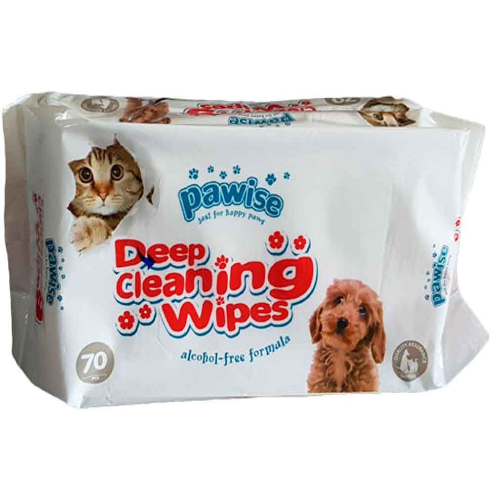 Pawise Kedi ve Köpekler İçin Hijyenik Islak Mendil (70'li)